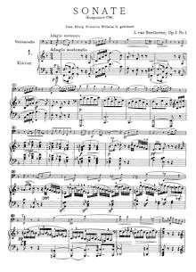 Partition , Adagio sostenuto - Allegro, violoncelle Sonata, F Major