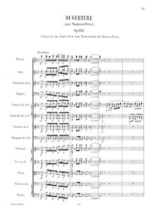 Partition complète, Name Day Overture, Op.115, Overtüre zur Namensfeier
