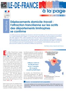 Déplacements domicile-travail : l attraction francilienne sur les actifs des départements limitrophes se confirme