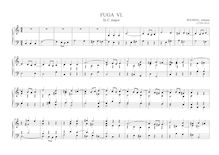 Partition Fuga VI en C major, Sechs Fugen für die Orgel, oder Clavier