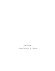 Understanding Partition Coefficient, Kd, Values, Appendix C