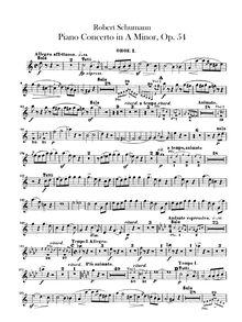 Partition hautbois 1, 2, Concert für das Pianoforte mit Begleitung des Orchesters, Op. 54