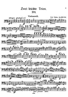 Partition violoncelle, 2 Easy Piano Trios, Bohm, Carl