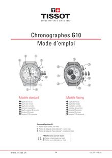 Mode d emploi Tissot chronographes G10