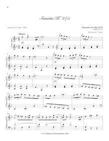 Partition Sonata K.275, 100 clavier sonates, Scarlatti, Domenico
