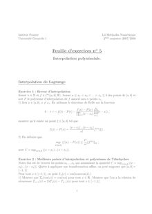 Institut Fourier L3 Methodes Numeriques Universite Grenoble I 2eme semestre