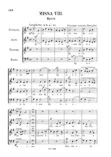 Partition complète, Missa en G major, G major, Bernabei, Giuseppe Antonio