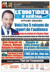 Le Quotidien d’Abidjan n°2834 – du Lundi 04 mai 2020