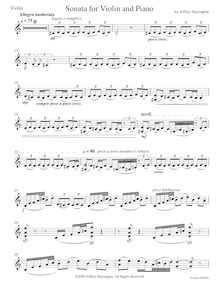 Partition de violon, violon Sonata No.1, Harrington, Jeffrey Michael