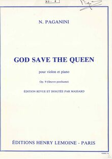 Partition de piano, Variations on ‘God Save pour King’, Op.9