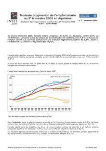 Modeste progression de l emploi salarié au 2e trimestre 2005 en Aquitaine