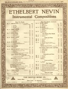 Partition couverture couleur, 3 duos pour pour Piano, Op.6, Nevin, Ethelbert