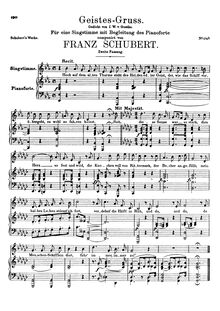 Partition 2nd version, Geistes-Gruss, D.142 (Op.92 No.3), A Spirit s Greeting
