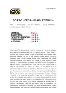 GO PRO HERO3 « BLACK EDITION »