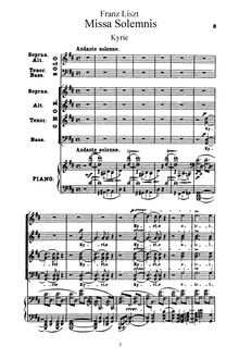 Partition complète (S.9), Missa Solennis, Missa solennis zur Einweihung der Basilika in Gran (Graner Mass) par Franz Liszt