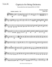 Partition violons II (pour beginners), clavier Sonata en E major
