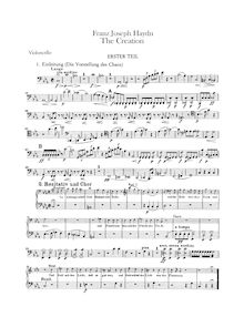 Partition violoncelles, Die Schöpfung, Hob.XXI:2, The Creation, Haydn, Joseph