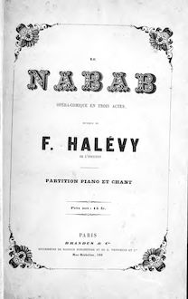 Partition Preliminaries, Act I, Le nabab, Opéra-comique en trois actes