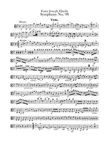 Partition altos, Symphony No.98 en B♭ major, Sinfonia No.98, Haydn, Joseph