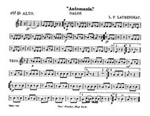 Partition Alto 2 (E♭), Automania, Galop, Laurendeau, Louis Philippe