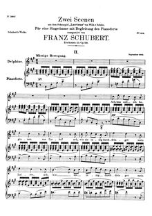 Partition , Delphine, Zwei Szenen as dem Schauspiel  Lacrimas , D.857 (Op.124) par Franz Schubert