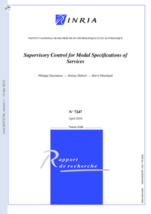 Supervisory control for modal specifications of services