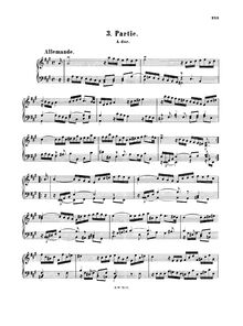 Partition complète, Partita, A major, Bach, Johann Sebastian