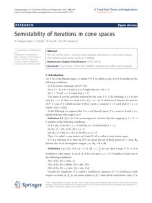 Semistability of iterations in cone spaces