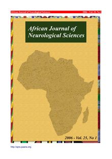 African Journal of Neuriological Sciences 2005 - Vol. 24, No 1