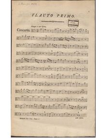 Partition flûte 1, Cembalo Concerto en G minor, G minor, Reichardt, Johann Friedrich par Johann Friedrich Reichardt