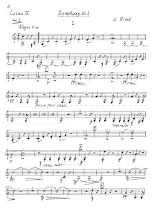 Partition cor 4 (en C), Symphony en C Major, Bizet, Georges
