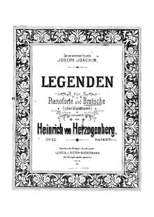 Partition de piano (grayscale), Legenden, Herzogenberg, Heinrich von
