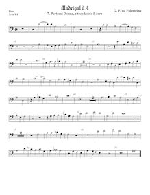 Partition viole de basse, basse clef, Madrigali a Quattro Voci, Palestrina, Giovanni Pierluigi da