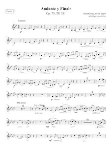Partition violons I, Andante et Finale, Анданте и финал, B♭ major–E♭ major