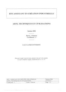 Bts crea indus arts techniques et civilisations 2004