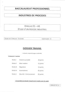 Etude d un procédé industriel 2008 Bac Pro - Industries de procédés
