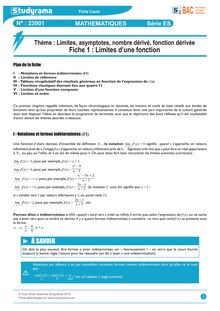 Cours Mathématiques - Série ES: Limites d’une fonction