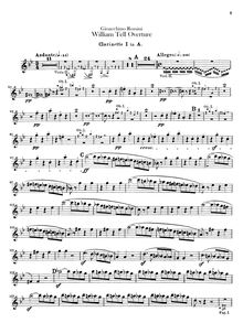 Partition clarinette 1, 2 (en A), Guillaume Tell, Opéra in quatre actes