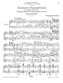 Partition complète, Paraphrase on J.Strauss  waltz motives from  Aschenbrödel , Op.52