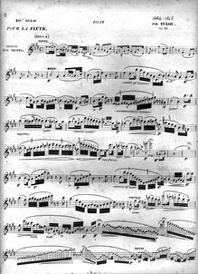 Partition flûte , partie, Grand Solo No.10, E major, Tulou, Jean-Louis