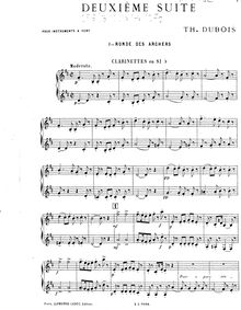 Partition clarinettes,  No.2 pour vent Instruments, 2e Suite pour instruments à vent