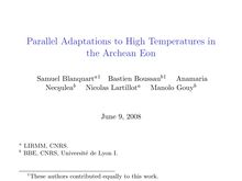 Parallel Adaptations to High Temperatures in the Archean Eon