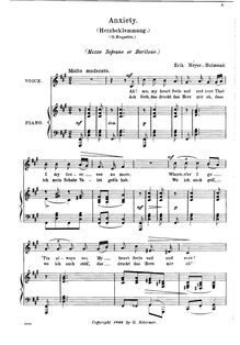 Partition , Herzbeklemmung (F♯ minor), Drei chansons, Meyer-Helmund, Erik