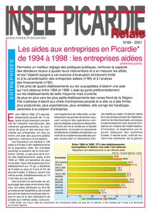 Les aides aux entreprises en Picardie de 1994 à 1998 : les entreprises aidées (1ère partie)