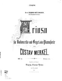 Partition de piano, Ariosa, Op.55, C Major, Merkel, Gustav Adolf