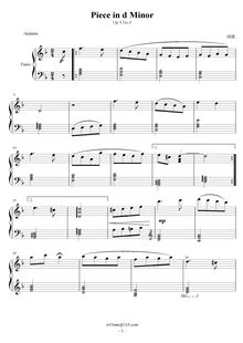 Partition No.3 en D minor, Piano pièces, Op.3, Hu, Ni