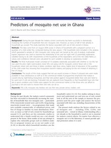 Predictors of mosquito net use in Ghana