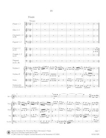 Partition I, Finale: Vivace, Symphony No.99 en E♭ major, Sinfonia No.99