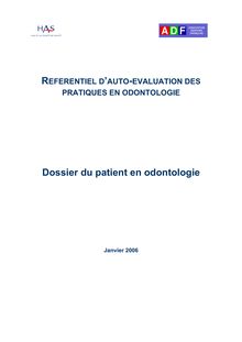 Dossier du patient en odontologie référentiel