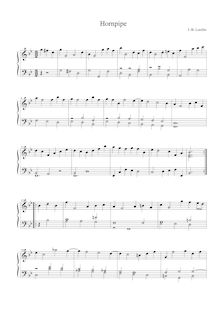 Partition Hornpipe, divers pièces pour clavecin, Loeillet, John